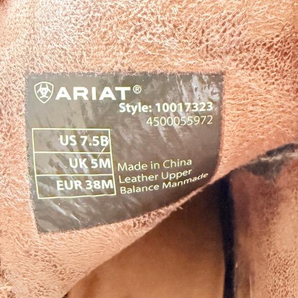 Ariat Boots Western Ankle Boots Tan Leather Back Zip Style 7.5B - Picture 4 of 12